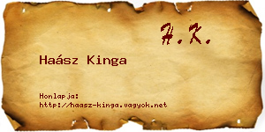 Haász Kinga névjegykártya